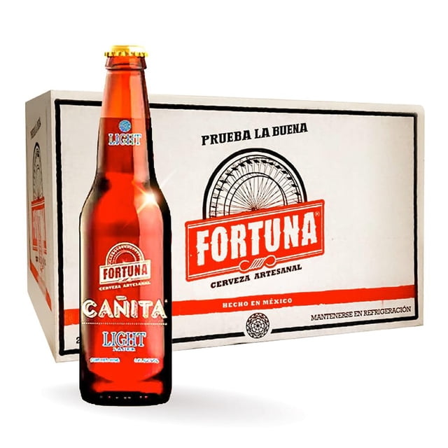 Cerveza Artesanal Fortuna Cañita Light 24 Botellas 355ml C/u