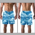 thumbnail image 3 of luoweisi Men's Beach Shorts Quick Dry Swim Trunks with Mesh Lining Clouds S, 3 of 5
