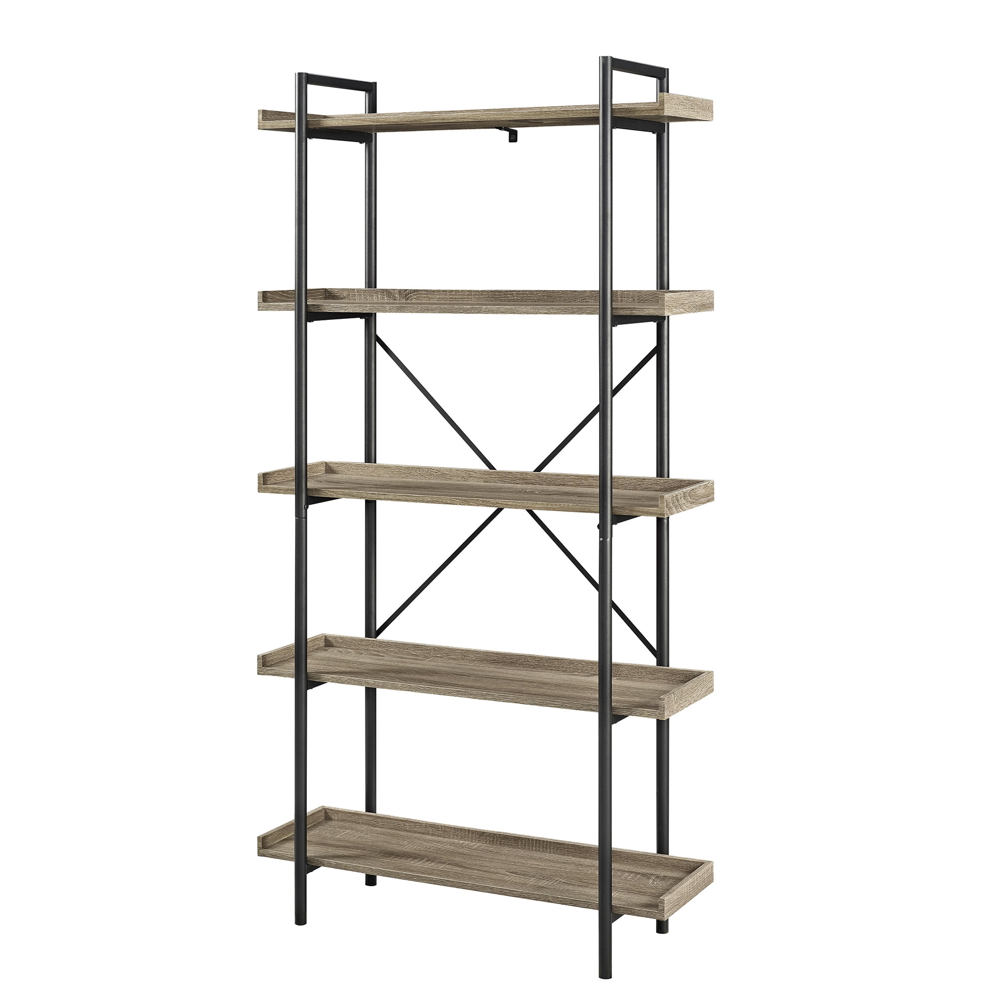 Walker Edison Urban Pipe Rustic Industrial Bookcase, Driftwood