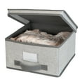 thumbnail image 3 of Simplify Medium Lidded Storage Box in Non Woven Heather Grey, 3 of 10