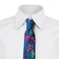 thumbnail image 2 of Floral Necktie, Blooming Lilies and Phloxes, Dress Tie, 3.7", Azure Blue Multicolor, by Ambesonne, 2 of 3