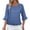Dark Blue, variant on Luvrsol Womens Tops 3/4 sleeve Cotton and Linen Shirt Casual Solid T-shirt Top, Size S-2XL