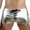 Silver, variant on Wyobmus Men's Faux Leather Briefs Slim Fit Shiny Underwear Shorts Steel Pipe Leather Underpants Black