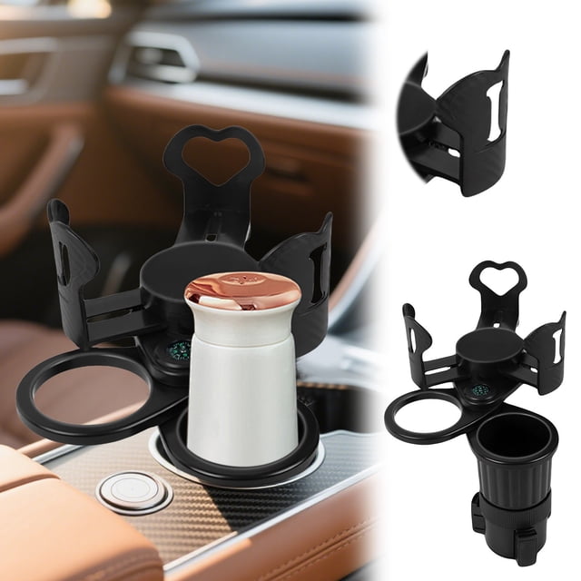 & Glass Rack All Purpose Car Cup Holder Expandable Large Cup Holder Extender Adapter With Adjustable Base for In-Car Use and Universal Compatibility