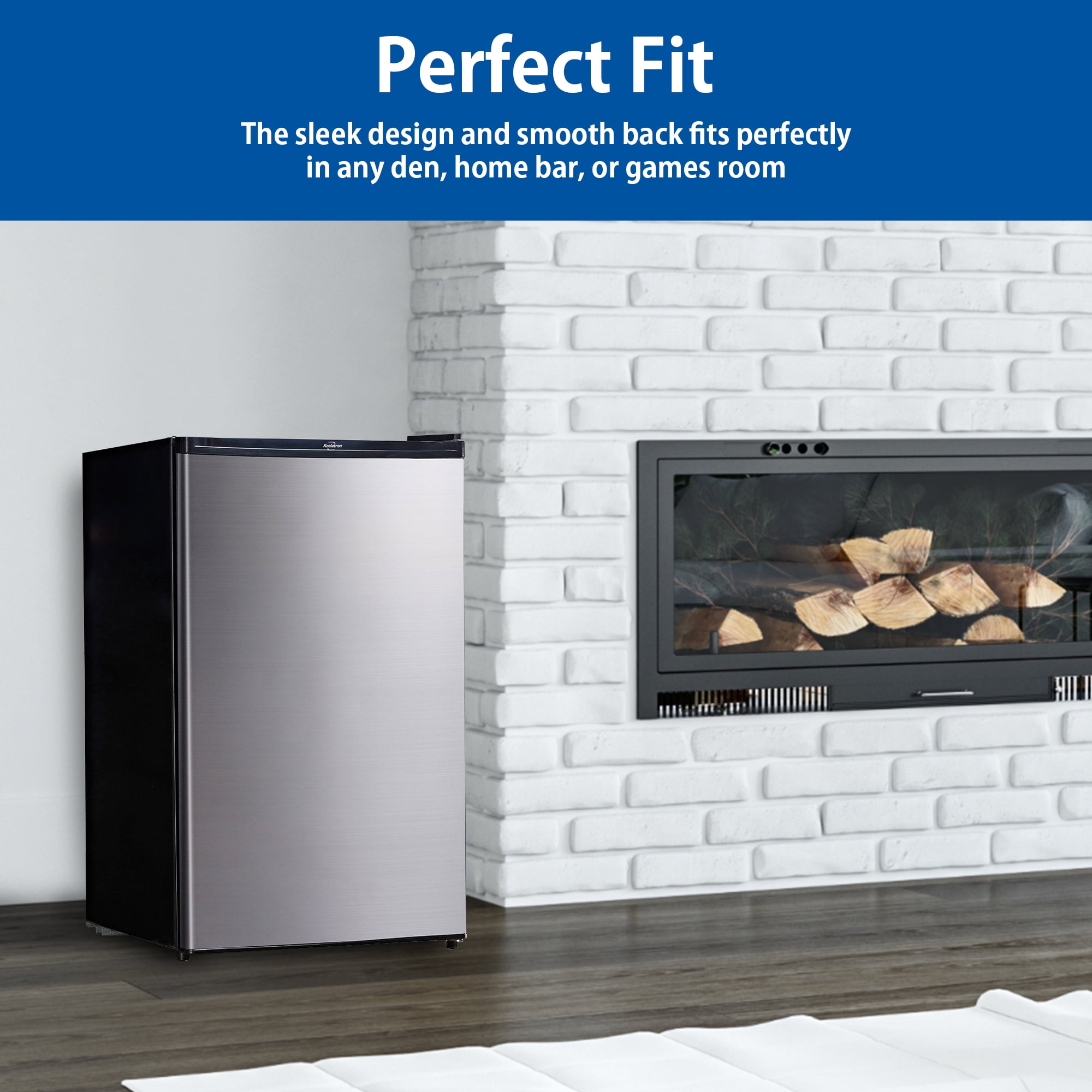 Koolatron Stainless Steel Compact Fridge with Freezer, 4.4 cu ft (124L)