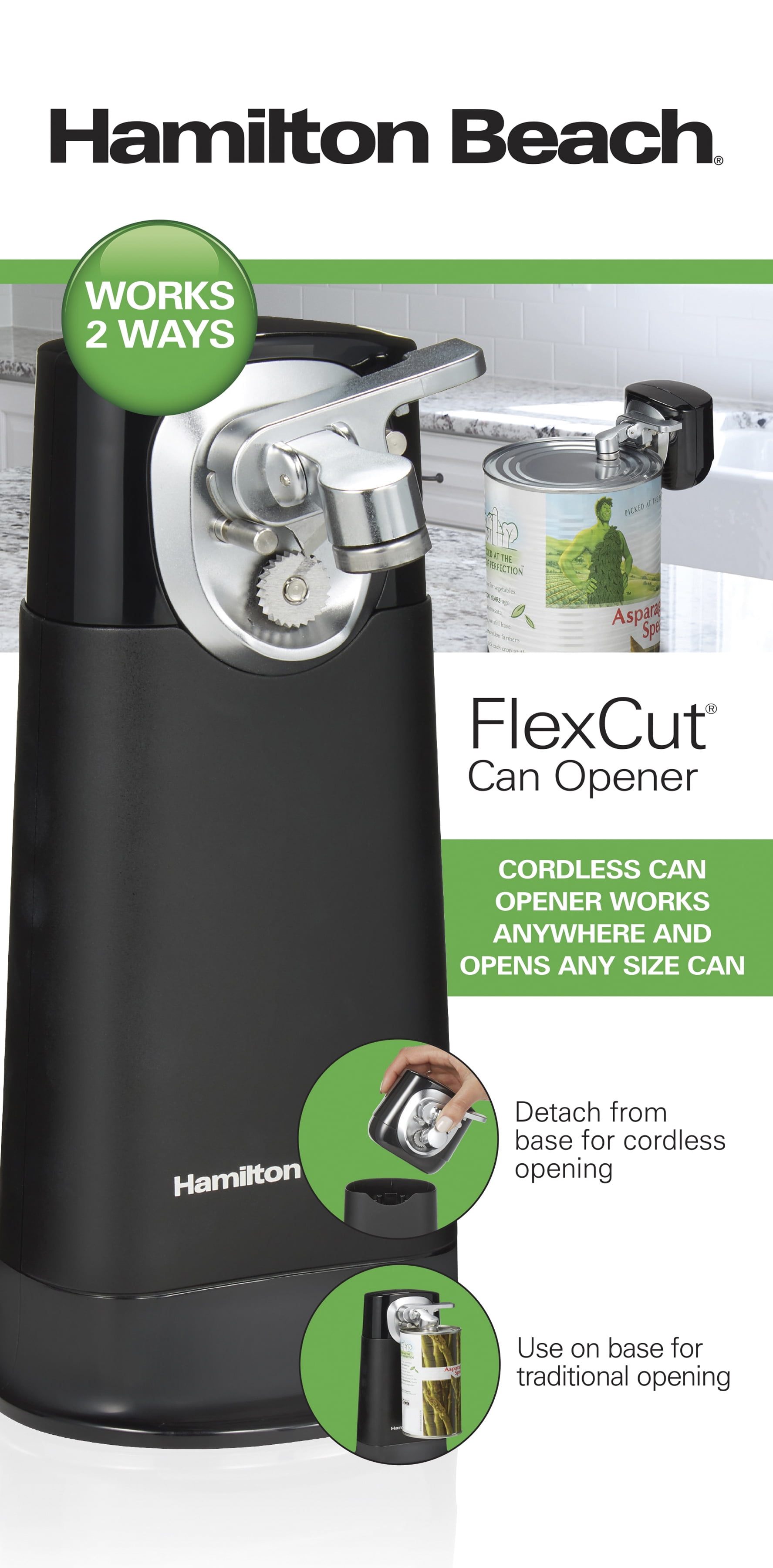 Hamilton Beach® FlexCut Can Opener Cordless & Rechargeable Black & Reviews
