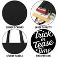 thumbnail image 3 of Trick or Tease Time Pumpkin Fall Leaves Thanksgiving Canvas Bag 1Pc, 3 of 5