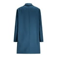 thumbnail image 5 of aohooy Winter Peacoat Women Wool Blend Single Breasted Midi Overcoat Plus Size Notched Lapel Collar Trench Coats with Pockets Navy,XXXXL, 5 of 6