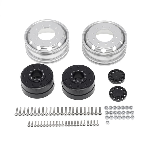 Ruedas Hubs Rodamiento delantero Freno de freno Neumático de metal Beadlock RIM modificado 1/14 Control remoto Reemplazo de tractores de automóviles para Tamiya 2PCS Kearding FN001115-00