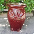 thumbnail image 1 of Catalina Wise Owl Ceramic Garden Stool in Red, 1 of 1