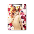 thumbnail image 1 of Flowers Decorated Enthusiastic Lady Clipboard Folder Writing Pad Backing Plate A4, 1 of 4