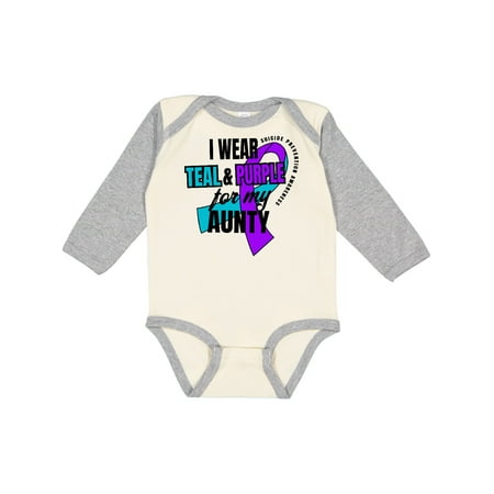 

Inktastic Suicide Prevention I Wear Teal and Purple for My Aunty Gift Baby Boy or Baby Girl Long Sleeve Bodysuit