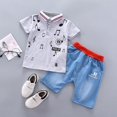 thumbnail image 1 of Mistaha Spring and Summer Leisure Note Children Clothing Children Two-piece Pants Suit Gray, 1 of 7