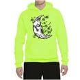 thumbnail image 2 of Wild Bobby Crescent Moon Astrology Puff Print Fashion Unisex Hoodie Sweatshirt, Safety Green, XX-Large, 2 of 6
