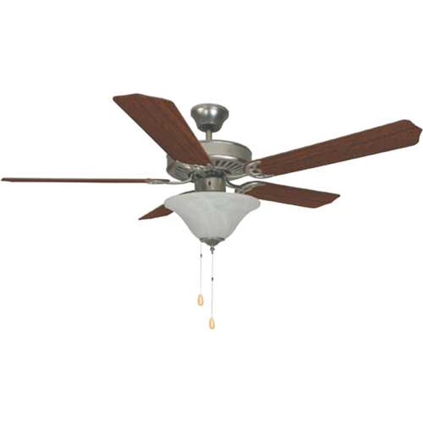 Bala 52" Dual Mount Ceiling Fan With Bowl Light Kit, Brushed Pewter