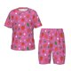 thumbnail image 1 of Balery Strawberry Floral Conjunto de Pijama Infantil de Manga Corta con Estampado – Ropa de Dormir de Algodón Suave-Medium, 1 of 6