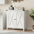 thumbnail image 2 of Coffee Bar Cabinet with Storage, 30" Farmhouse Kitchen Storage Cabinet with Adjustable Shelf, Console Table for Dining Room, Living Room & Entryway，Oak, 2 of 7