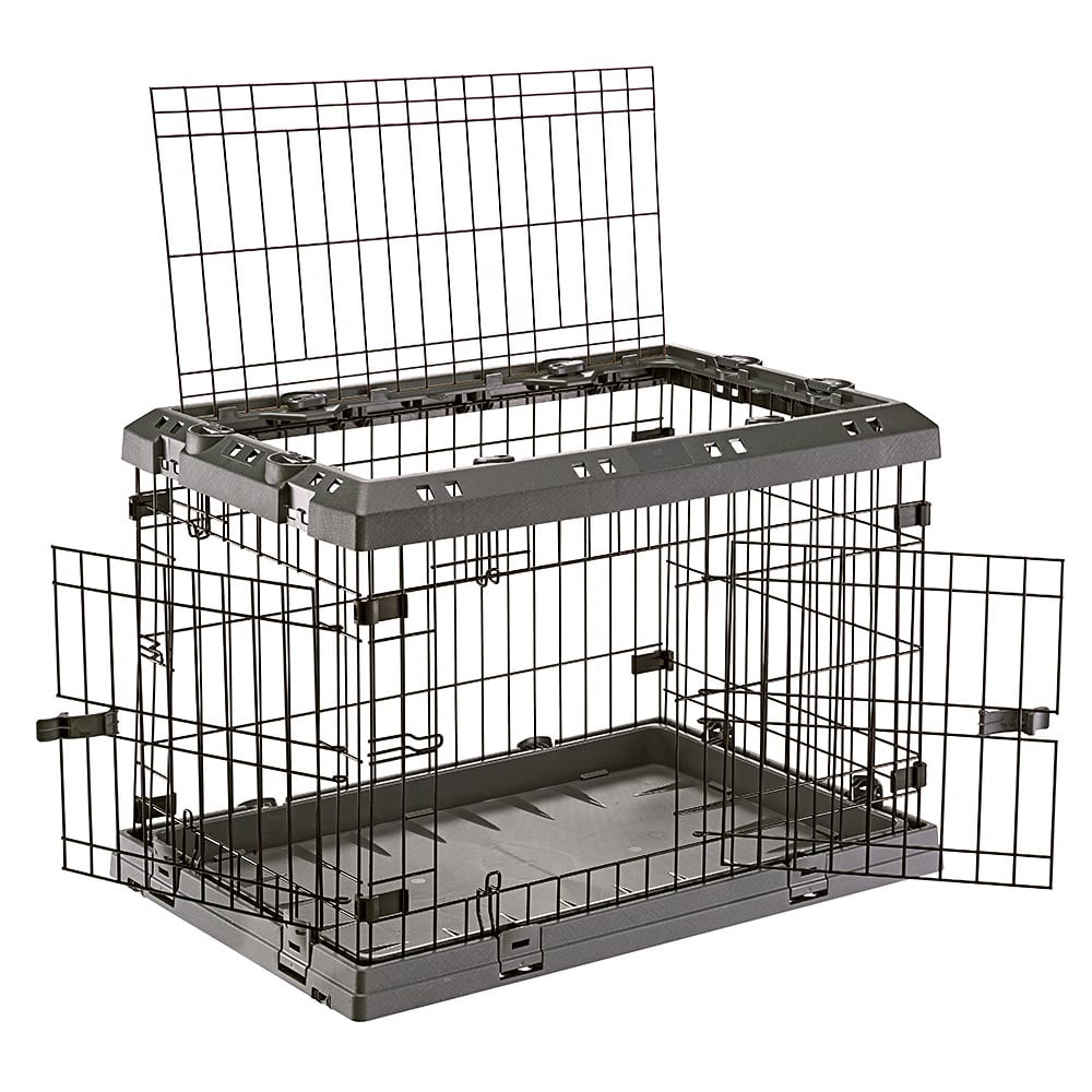 Ferplast Superior Hybrid ECO Dog Crate and Playpen, 30-inch Dog Crate, Gray