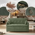 thumbnail image 6 of 53" Corduroy 3-in-1 Convertible Loveseat Sofa Bed with Pull-Out Sleeper, Adjustable Backrest, USB & Type-C Ports, Storage Pockets, Small Space 2-Seat Couch for Living Room, Bedroom, Apartment, Green, 6 of 6