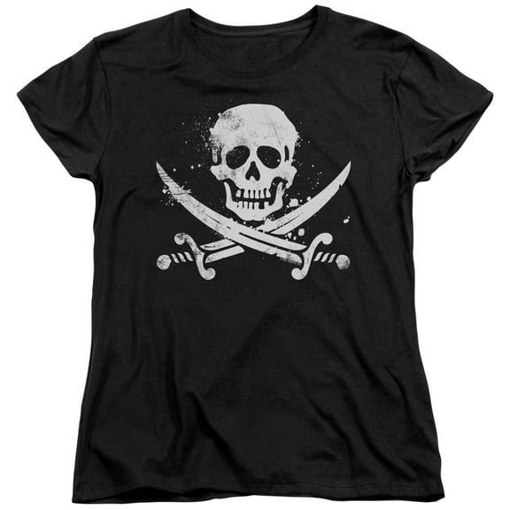 - Distressed Jolly Roger - Women's Short Sleeve Shirt - X-Large