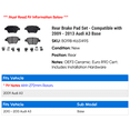 thumbnail image 2 of Rear Brake Pad Set - Compatible with 2009 - 2013 Audi A3 Base 2010 2011 2012, 2 of 2