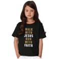thumbnail image 4 of Walk With Jesus Christ Run Religious Crewneck T Shirts Boy Girl Teen Brisco Brands X, 4 of 6