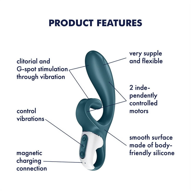 Satisfyer Hug Me Rabbit Vibrator with App Control - G-Spot and Clitoris  Stimulation, Vibrating Dildo, Nubbed Clit Stimulator, Adult Sex Toy for  Women - Waterproof, Rechargeable (Gray) - Walmart.com