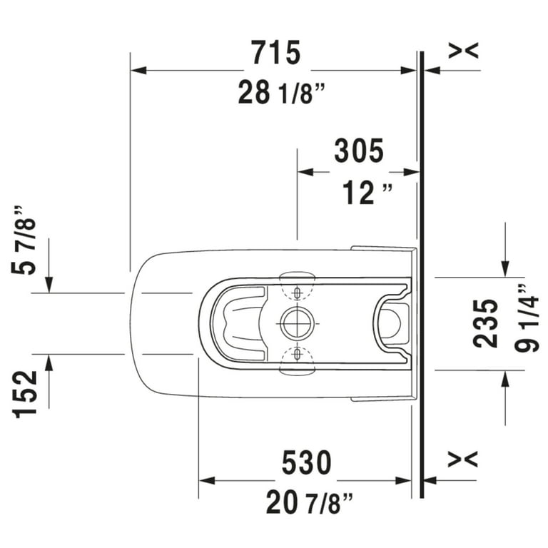 Duravit DuraStyle 215701-Dual Flush Elongated Toilet, Tank Bowl