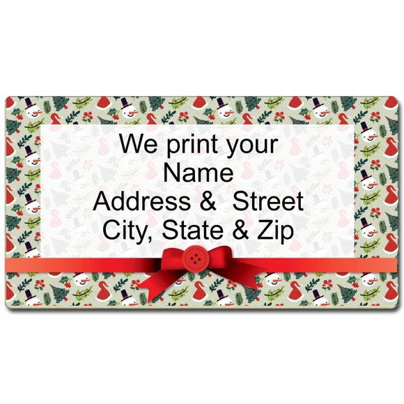 Gift Wrap Christmas Address Labels - Holiday Return Address Label
