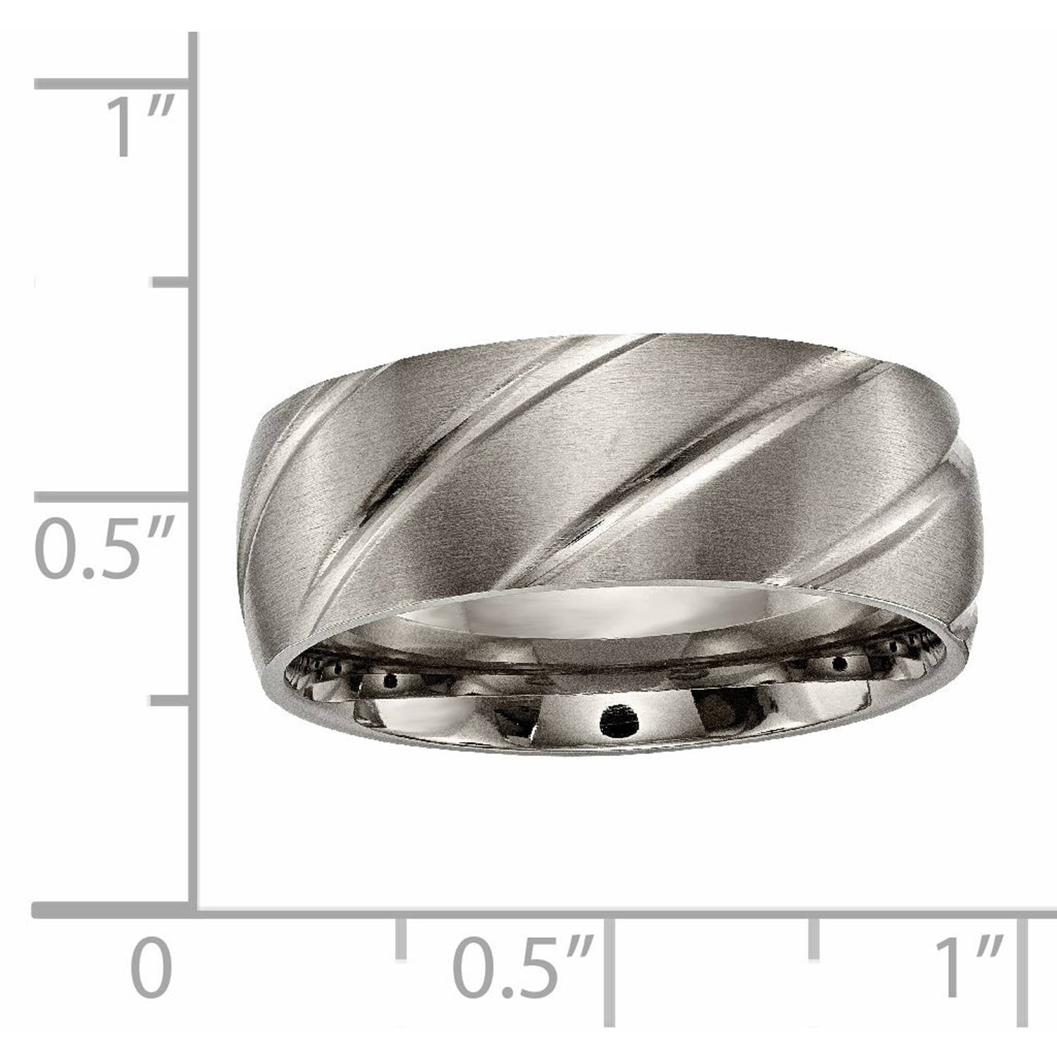 Titanium Swirl Design 8mm Satin Band