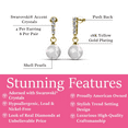 thumbnail image 2 of Cate & Chloe Gabrielle 18k Yellow Gold Plated Shell Pearl Earrings with Swarovski Crystals for Women, 2 of 10