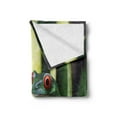 thumbnail image 2 of Frogs Soft Flannel Fleece Blanket, Wild Nature Photo of Vivid Colored Animal on Leaf Exotic Jungle on Blurred Backdrop, Cozy Plush for Indoor and Outdoor Use, 70" x 90", Multicolor, by Ambesonne, 2 of 5
