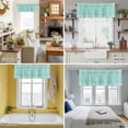 thumbnail image 5 of Pure Light Cyan Kitchen Curtain Valances for Windows Farmhouse Short Curtains, Simple Solid Color Rod Pocket Valance Curtain for Bedroom Cafe Living Room, 5 of 8