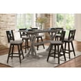 thumbnail image 4 of Miekor Furniture Rustic Look Distressed Gray Finish 1pc Counter Height Dining Table Solid Rubberwood Kitchen Dining Furniture B5A4504, 4 of 9