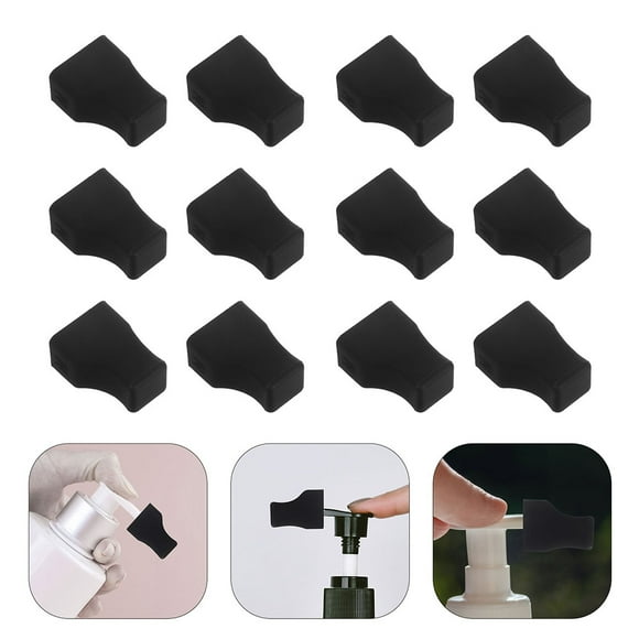 SHOWERORO 24Pcs Reusable Black Silicone Syrup Pump Seal Caps Leakproof Bottle Covers for Coffee Shop Use