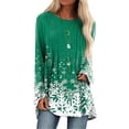 thumbnail image 1 of Tops de otoño para mujer, blusa holgada de manga larga con estampado Floral para el trabajo, 1 of 5