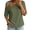 Army Green, variant on Asymmetric One Shoulder Tops for Women Lightweight Thin V Neck Solid Color Blouses Relaxed Dressy Casual Half Sleeve T-Shirts XL