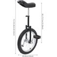 thumbnail image 2 of 16 Inch Outdoor Wheel Unicycle, Height Adjustable Unicycle for Adults Balance Exercise Bicycle w/Aluminum Alloy Rim and Pedals, One Wheel Bike for Indoor Sports Exercises, 2 of 14