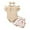 Beige, variant on Dooleck Baby Girl Clothes Ribbed Ruffle Bodysuit Floral Bow Shorts Set 3PCS Outfit