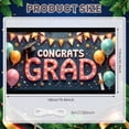thumbnail image 2 of Gold Lettering Graduation Banner Purple Grad Cap Grad Party Backdrop Diploma Scroll Pastel Balloons Graduation Background for Graduation Ceremony College Grad Party Photo Shoot Backdrop, 2 of 9