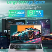 【Win 11 Pro/Office 2019】17.3 Large Laptop, 16GB RAM, 1TB SSD, FHD IPS Display, 6500Y (Up to 3.4GHz), Fingerprint, Backlit Keyboard, WiFi/USB3.0/BT/HDMI, PC Notebook For Work & Study