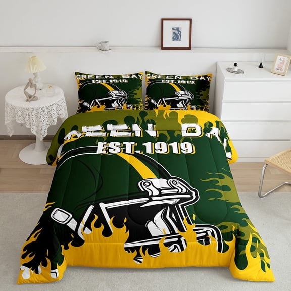 Erosebridal Vintage Soccer Comforter Sets Twin Size s, Rugby Lovers Comforters & Duvets, Football Sport Decor, Reversible