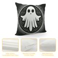 Ulloord Halloween Ghost Throw Pillow Cover Black and White Stripes with