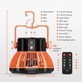 thumbnail image 5 of Camping Fan with LED Lantern, Rechargeable Battery Powered Fan, Portable Tent Fan with Remote Control, 25H Working Time, Battery Operated Fan, 180°Head Rotation, Outdoor travel Fan, Ceiling Fan, 5 of 7