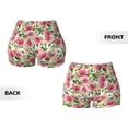 thumbnail image 5 of Haiem Rose Flowers No Front Seam Biker Shorts for Women Yoga Workout Gym Bike Shorts with Tummy Control Moisture-Wicking-, 5 of 9