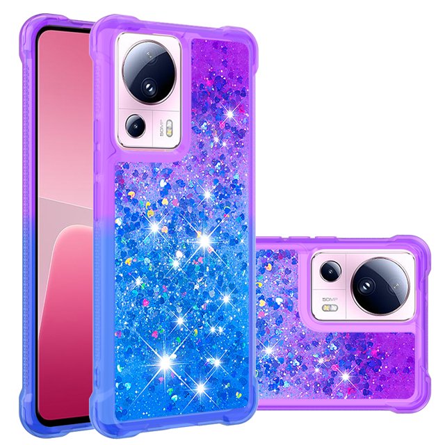 Funda para Xiaomi 13 Lite 5G Transparente con Brillos Carcasa Protectora Antigolpes con Glitter Brillante