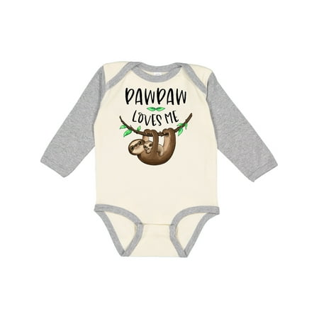 

Inktastic Pawpaw Loves Me Cute Sloth and Baby Boys or Girls Long Sleeve Baby Bodysuit