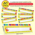 thumbnail image 2 of Monebena 60 Colorful Desk Name Tags for Classroom (12x4) - Traditional Manuscript Name Plates - Student Name Tags for Desks Classroom Learning Handwriting Alphabet, Number Line, Colors, 2 of 9