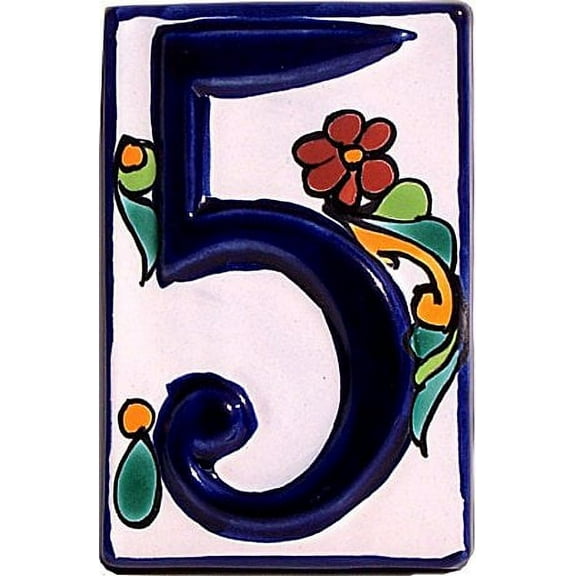 Colonial Talavera Ceramic House Number Five