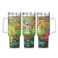 thumbnail image 2 of Rick And Morty Insulated Cup Large Capacity Travel Mug 40oz Insulated Stainless Steel Tumbler With Handle, 2 of 9